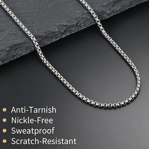 <span class=keywords><strong>Cadena</strong></span> Rolo Cuadrada de 2mm 3mm 4mm 5mm, Chapada en Oro de 18K, Acero Inoxidable Hipoalergénico, Collar Redondo para <span class=keywords><strong>Hombre</strong></span> y Mujer, Precio de Fábrica - Product Image 3