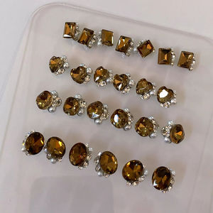 2025 nuevos productos terminados de estilo <span class=keywords><strong>Mirad</strong></span>-Decoraciones de uñas cuadradas gruesas de ángulo recto largo-diamante apilado de cristal súper brillante - Product Image 3