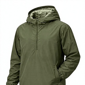 Veste coupe-vent imperméable à capuche 2 en 1 pour homme, imprimée, légère, en polyester, couleur unie, décontractée, pour l'extérieur, vêtements d'hiver - Product Image 1