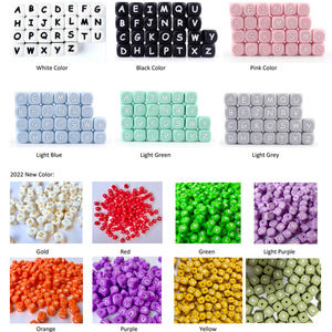 Hot Selling Großhandel 12mm <span class=keywords><strong>15mm</strong></span> Silikon bedruckte Perle Baby Zahnen Silikon Kaubare Perlen für Perlen Stift herstellung - Product Image 4