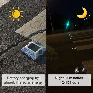 20 टन सोलर सेल रोड या लेन मार्कर मेटल एलईडी रिफ्लेक्टिव सोलर एल्युमीनियम रोड स्टड - Product Image 5