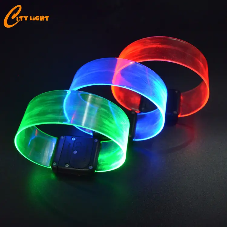 2020 new product halloween favor transparent magnet sound activated led bracelet