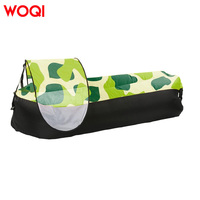 WOQI Chaise longue gonflable d'extérieur au design moderne Canapé paresseux pliable portable avec auvent en polyester pour le salon et la chambre à coucher
