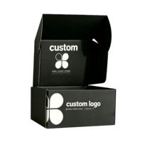 Boîtes d'expédition en carton ondulé noir foncé de grande taille avec logo personnalisé imprimé pour la livraison de perruques, de cosmétiques, de vêtements et de produits e-commerce