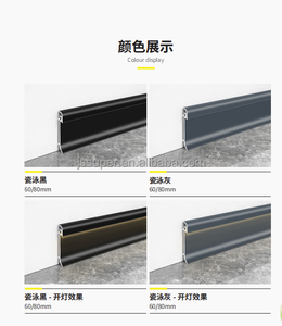 Tira de luz de arco Rodapié de aleación de aluminio Tira de luz incrustada oculta Rodapié <span class=keywords><strong>autoadhesivo</strong></span> sin perforaciones - Product Image 3