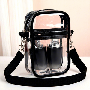 Pvc Cosmetic Bag With Zipper Closure Portable Travel Storage <b>Case</b> For Makeup And Beauty Products <b>Medium</b> Size Modern Design - Product Image 5