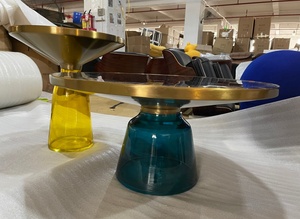 Bàn Kính Tròn Đầy Màu Sắc Đặt Trong Suốt Gương Bên Bàn Sebastian Herkner Bell Bàn Cà Phê - Product Image 3