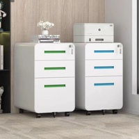 Diviseurs modernes mobiles Socle de rangement Mobile Small 3 Drawer Key Lock Furniture Steel Office Metal Assembled Classeurs