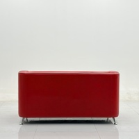 Canapé de style rétro personnalisé pour restaurant, banquette d'angle bicolore en cuir PU rayé pour usage commercial