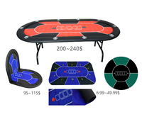 Table de casino professionnelle à 10 joueurs Tapis de jeu Table de poker Texas Hold'em pliante personnalisée