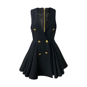 <span class=keywords><strong>Abito</strong></span> stilista da donna 2025 di alta moda <span class=keywords><strong>gilet</strong></span> di media lunghezza <span class=keywords><strong>con</strong></span> Zip posteriore senza maniche doppiopetto per la moda delle feste - Product Image 2