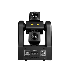Nouvel arrivage : Projecteur de scène à double bras mobile 60W, 15 canaux DMX512 avec effets laser rouge et vert, stroboscope et faisceau pour DJ, discothèque, bar, club - Product Image 2