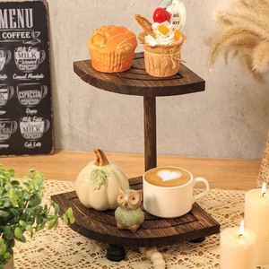 Wooden Dessert <b>Shelf</b> Double Layer <b>Desktop</b> Display Rack Corner Storage Holder For Bathroom Kitchen Decor - Product Image 1