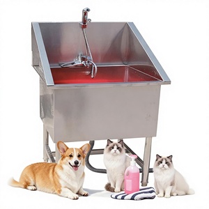Stazione di Lavaggio per Animali Domestici in Acciaio Inox Regolabile e Antiscivolo per Cliniche Veterinarie, Negozi di Toelettatura e Cura Domestica - Product Image 4
