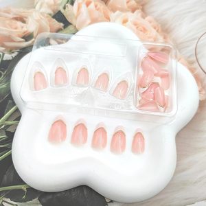 Prensa de Punta francesa blanca en las <span class=keywords><strong>uñas</strong></span> Almendras cortas 3D Remolino <span class=keywords><strong>dorado</strong></span> <span class=keywords><strong>Rosa</strong></span> claro Cubierta completa <span class=keywords><strong>Palo</strong></span> artificial brillante en las <span class=keywords><strong>uñas</strong></span> para mujeres 24 piezas - Product Image 3