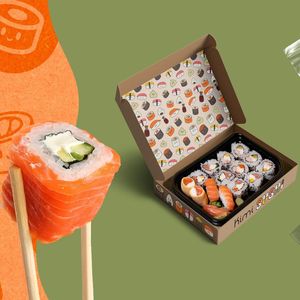 Sushi hộp với đóng cửa từ sang trọng tùy chỉnh gấp giấy bao bì hộp cho Takeaway sushi, Bento & Nhật Bản thực phẩm trình bày - Product Image 4