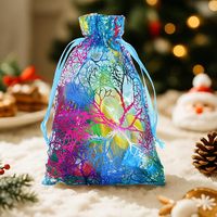 Sacs cadeaux en organza corail coloré transparent avec cordon de serrage pour bijoux, bonbons de mariage et Saint-Valentin