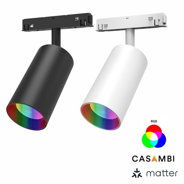 Matter RGBW Smart Track Light 16M Colors & Music Sync Casambi App LED Spotlight for Home Cinema Magnetic Track System