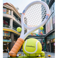 Modèle de raquette de tennis gonflable géante pour promotion en plein air, promotion de marques, modèle de tennis gonflable de haute qualité pour la publicité