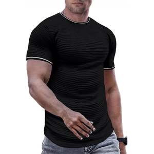 JMIERR-Para Hombre, Camiseta Ajustada Atlética de Palangre, Camisa de Algodón Acanalada, Diseño Comprimido, Moda Muscular, Gimnasio, Entrenamiento - Product Image 4