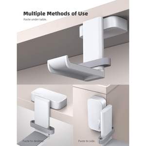 Lamicall White 360 Degree Rotation Aluminium Headphone Stand Sticky Headset Hanger <b>Adhesive</b> <b>Hook</b> Earphone Mount Table - Product Image 3