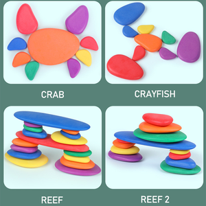 Neuankömmling Baby Holz Regenbogen Kopfstein pflaster gestapelt Stein Matching-Spiel Pädagogische Crazy Pebble Bausteine Spielzeug für Kinder - Product Image 5