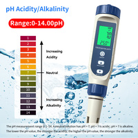 Stylo testeur de qualité de l'eau multifonction 5-en-1 TDS/PH/EC/Temp/mesure du sel taille de poche rétro-éclairé HD affichage OEM ODM