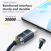 Cable de Carga Rápida USB C a Tipo C de 120W PD, Conector Naranja, Cable de Datos de Nailon Trenzado con Diseño Interno Visible para Teléfono