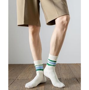 Calze sportive morbide in cotone traspirante a righe retrò per uomini calzini atletici Casual Think Terry per gli uomini - Product Image 3