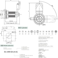 Serrure à came en acier inoxydable 304 à commande manuelle avec options d'insertion multi-tailles, barillet étendu résistant aux intempéries pour enclos extérieurs