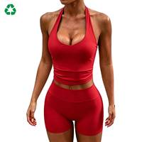 Ensemble de sport et yoga personnalisé : Haut court taille haute effet push-up et short de yoga
