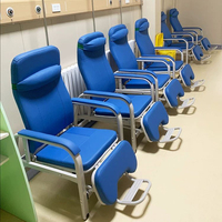 Chaise d'infusion en acier inoxydable avec repose-pieds, inclinable et réglable, chaise de traitement multifonctionnelle pour patients