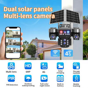 กล้องวงจรปิดรักษาความปลอดภัยกลางแจ้งแบบใหม่ 4 เลนส์ ทริปเปิ้ล PTZ 6MP ซูมออปติคอล 10 เท่า แผงโซลาร์คู่ รุ่น V380 Pro สำหรับฟาร์มและสวน - Product Image 2