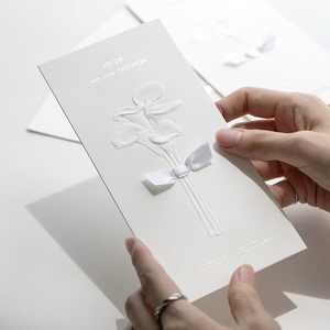Custom Classic Sculpted <b>Embossing</b> Cotton Paper Greeting <b>Card</b> with Custom Logo Unique Shape Digital Printing - Product Image 1