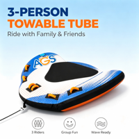 Bouée tractable pour 3 personnes, tube gonflable en PVC pour bateaux, flotteur tractable pour lac et océan avec housse en nylon