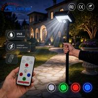 Lampu LED Tenaga Surya Isi Ulang dengan Pengalih Warna Merah Hijau Biru, Dilengkapi Sensor Gerak & Cahaya untuk Penggunaan Pertanian Skala Kecil