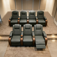 Canapé de cinéma modulaire en L pour salon, en cuir microfibre, design nordique, inclinable électriquement, garni d'éponge, idéal pour villa