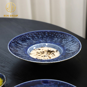 Vajilla de Porcelana de Grado Alimenticio, Plato para Salsa de Pasta Azul de 9/11 Pulgadas para Restaurante, Vajilla Comercial - Product Image 3