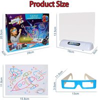 Tableau de dessin magique 3D lumineux et coloré pour enfants, format compact, avec lunettes 3D – Nouveauté très prisée