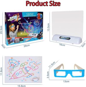 Vendita calda didattica Light up spazio colorato Doodle tavolo da disegno magico 3D Pad in piccole dimensioni per i bambini con gli occhiali 3D - Product Image 6