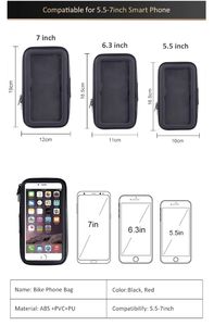 Support de téléphone portable pour <span class=keywords><strong>moto</strong></span> et vélo, sac étanche en plastique, fixation universelle pour guidon, compatible avec tous les smartphones - Product Image 2