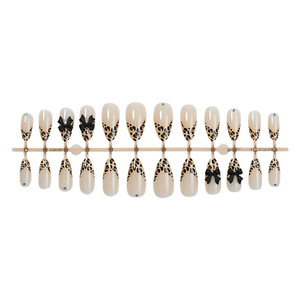 ZHI JIA <span class=keywords><strong>Faux</strong></span> <span class=keywords><strong>Ongles</strong></span> Faits Main en Gros, Motif Léopard, Forme Amande, Nœud 3D, Strass, Certifiés CE, Amovibles, Couverture Complète des Doigts - Product Image 3