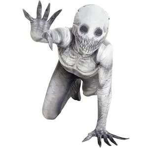 Halloween Ghost Skin Kostuum Schaduw Demon Jumpsuit Kostuum Voor Kinderen Volwassen Cosplay Kleding Performance Party