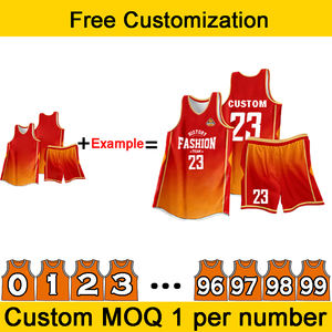Benutzer definierte LOGO Muster & Zahlen Basketball Uniform Set für Studenten Kinder Atmungsaktive Hochela stizität Schnellt rockn endes Basketball trikot - Product Image 3