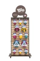 Présentoir en bois personnalisé Apache pour friandises et jouets pour animaux, avec panneau perforé et crochets, pour magasin de chats et chiens