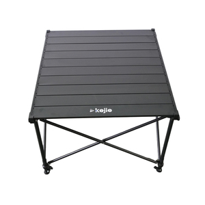 Kejie Custom Logo Square Aluminum Roll <b>Table</b> Outdoor Camping Portable <b>Folding</b> Lightweight <b>Metal</b> Furniture Modern Design 4-Seater - Product Image 2