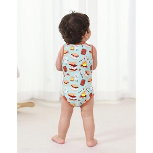 ชุดบอดี้สูทเด็กอ่อนไร้แขน BambooBud ผลิตจากใยไผ่ 100% น้ำหนักเบา พิมพ์ลาย ชุดนอนเด็กทารกแบบยูนิเซ็กซ์ เสื้อกล้าม - Product Image 5