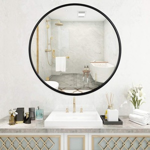 Modern Custom Large Wall Hanging Mirror 80cm 60cm 40cm 90cm Diameter Aluminium <b>Frame</b> Silver Black Aluminium Colors Made Glass - Product Image 5