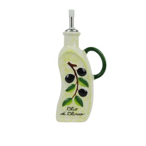 Bottiglie <span class=keywords><strong>in</strong></span> <span class=keywords><strong>Ceramica</strong></span> con Motivo a Oliva per Olio d'Oliva e Aceto con Coperchio - Product Image 4