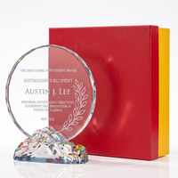 Nouveau trophée octogonal en cristal avec base montagne irisée 3D – Récompense pour événements sportifs et reconnaissance d'entreprise